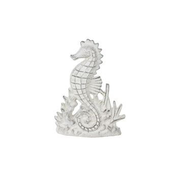 Maine & Crawford Halyn Seahorse 22x19cm Cast Iron Door Stop - White