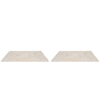 2PK Maine & Crawford Zahara 33cm Square Display Mat - White Wash