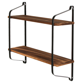 Maine & Crawford Blake 2-Tier Industrial  60cm Shelf Rack - Natural/Black