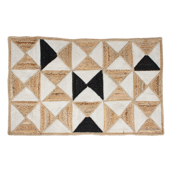 Maine & Crawford Holi Cotton Jute Braided Rug Prism 90x60cm - Natural
