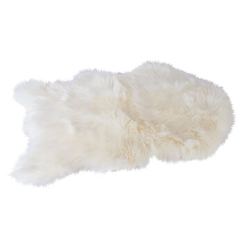 Maine & Crawford Emery Faux Pelt Rug 90x60cm - White