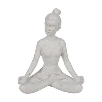 Maine & Crawford Yogi 16x14cm Resin Ornament Decor - White