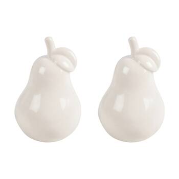 2PK Maine & Crawford Omar 15.5cm Ceramic Pear Decor - White