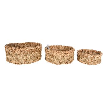 3pc Maine & Crawford Nambucca 20/25/30cm Seagrass Round Basket - Natural