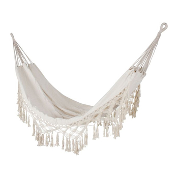 Main & Crawford 200x140cm Chill Macrame Style Canvas Hammock - Beige