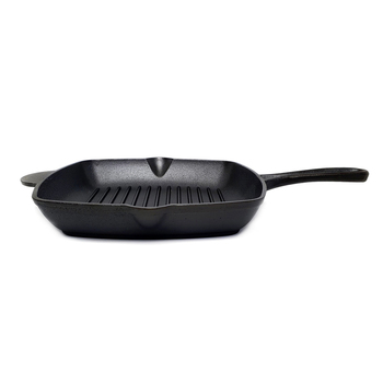 Classica 26cm Pre-Seasoned Cast Iron Grill Square - Black