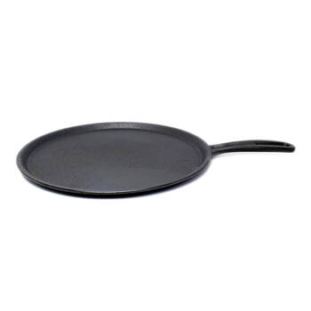 Classica Pre-seasoned Cast Iron Flat Pan All Stove 28cm Black