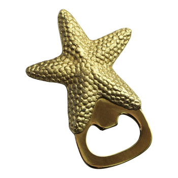 LVD Stainless Steel/Aluminium Starfish 9.5cm Manual Bottle Opener - Gold
