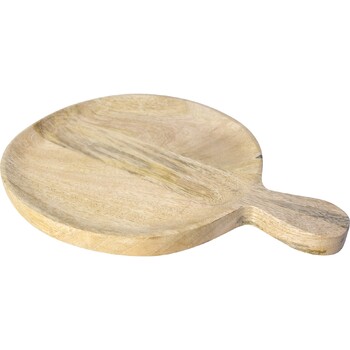 LVD Mango Wood 24.5cm Large Chapati Board w/ Handle - Brown