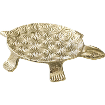 LVD Aluminum Turtle Decorative Brass Tray 21x15cm - Gold