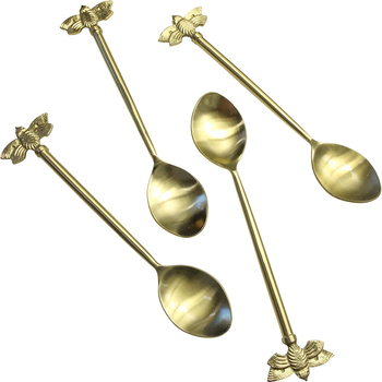 4pc LVD Sorbet Dessert Spoon Decorative Tableware Home Decor 18x4cm Gold