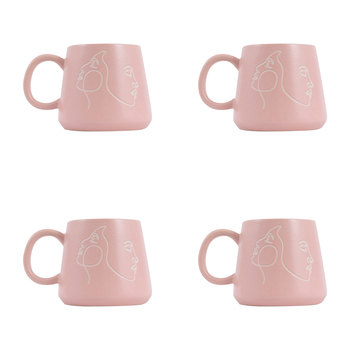 4PK Splosh Heartfelt Sister 440ml Stoneware Mug Coffee/Tea Cup - Pink