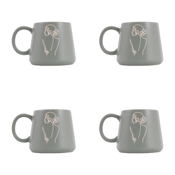 4PK Splosh Heartfelt Self Love 440ml Stoneware Mug Coffee/Tea Cup - Green