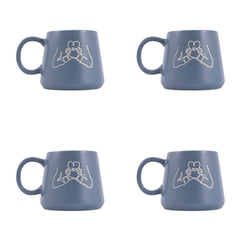4PK Splosh Heartfelt Family 440ml Stoneware Mug Coffee/Tea Cup - Blue