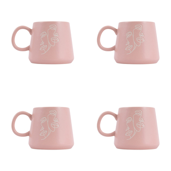 4PK Splosh Heartfelt Best Friends 440ml Stoneware Mug Coffee/Tea Cup - Pink