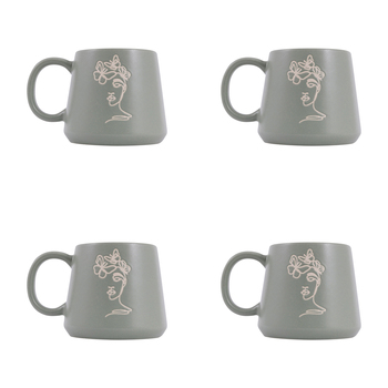 4PK Splosh Heartfelt Mindfulness 440ml Stoneware Mug Coffee/Tea Cup - Green