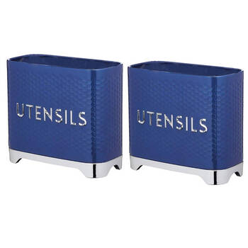 2PK Kitchencraft Lovello Textured Utensil Holder - Blue