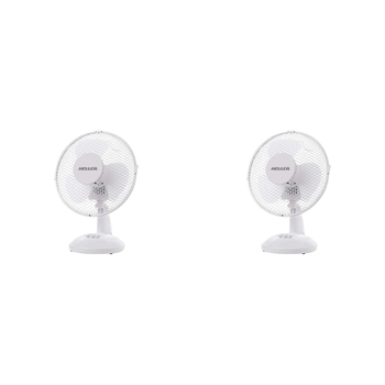 2PK Heller 23cm Compact Cooling Home/Office Desk Fan 20W - White