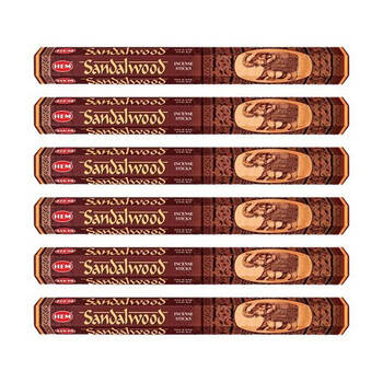 6x 20pc HEM Hexa Sandalwood Scent Incense Sticks Meditation Fragrance