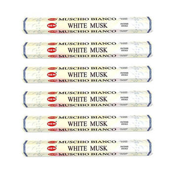 6x 20pc HEM Hexa White Musk Scent Incense Sticks Meditation Fragrance