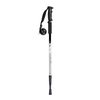 High Trek Wanderer Aluminium Walking Pole With Ski Grips White