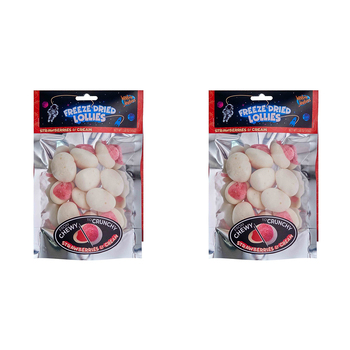 2PK Heebie Jeebies 45g Freeze Dried Lollies Candy Strawberries & Cream