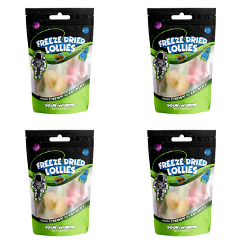 4PK Heebie Jeebies 20g Mini Sour Worms Freeze Dried Lollies
