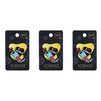 3PK Geek Culture Science Enamel Pin Badge/Brooch - Test Tube