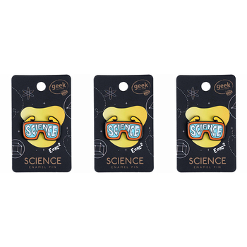 3PK Geek Culture Science Enamel Pin Badge/Brooch - Saftey Goggles