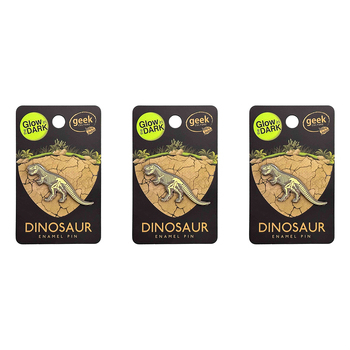 3PK Geek Culture Dinosaur Skeleton Glow Enamel Pin - Tyrannosaurus