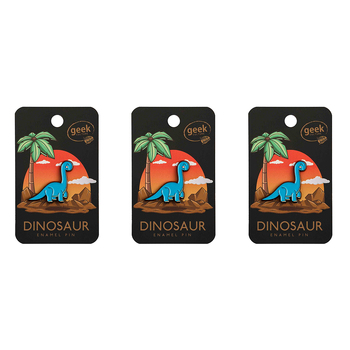 3PK Geek Culture Dinosaur Enamel Pin Badge - Brachiosaurus