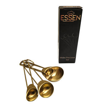 4pc Essen Midas Gold Measuring Spoons Finish Stainless Steel Kitchen Tools
