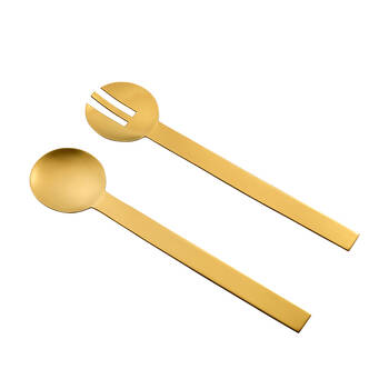 2pc Essen Midas Salad Serve Set 29cm Gold Servers Stainless Steel Serveware