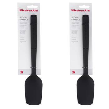 2PK KitchenAid Silicone Soft Touch Spoon Spatula - Black