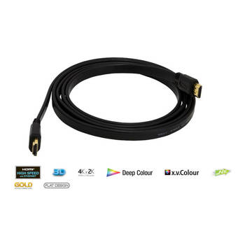 Pro2 Hlvf21 3M Hdmi Cable Contractor Series High Speed With Ethernet - Flat Lead