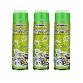 3PK Herios 650ml Universal Foam Cleaning Agent Laptop/Car Seat Cleaner