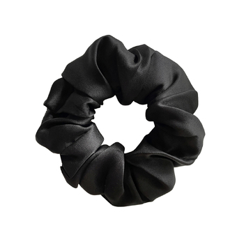 Culturesse Laurie 10cm Mulberry Silk Scrunchie - Black