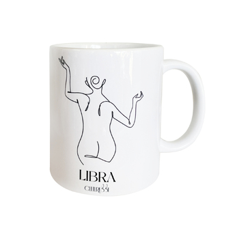 Culturesse She Is Libra Zodiac Ceramic Muse Mug - White/Black