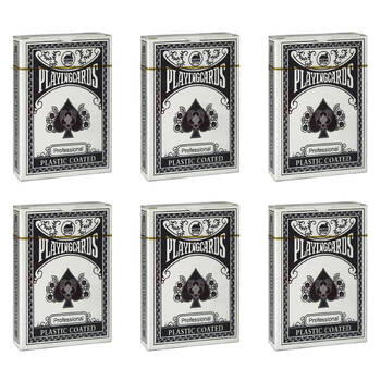 6x 52pc Home Line Professional Plastic Coated Playing Cards Poker Deck Blue