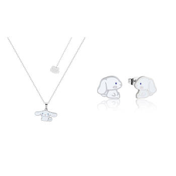 Couture Kingdom Sanrio Cinnamoroll Necklace & Stud Earrings Set Silver