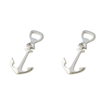 2PK Pilbeam Living Brass Anchor Bottle Opener Home Decor - Silver