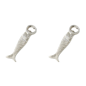 2PK Pilbeam Living Aluminium Fishie Bottle Opener Home Decor - Silver