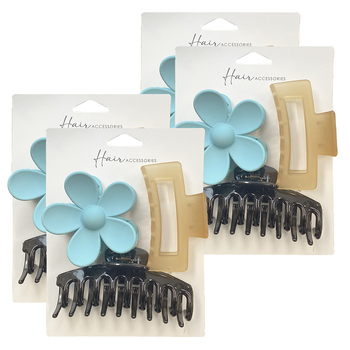 4x 3pc Hair Accessories Melrose Women's Clips Crab/Claw Daisy Styling Accessory