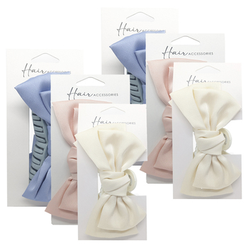 6PK Hair Accessories Melrose 9cm Clip Bow Shape Accessory Assorted