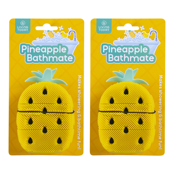 2PK Living Today Silicon Bristles Pineapple Bathmate - Yellow