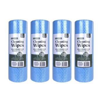 4x 100PK Living Today Cleaning Wipes Heavy Duty XL Polyester Multipurpose 30cm