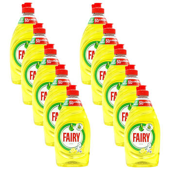 10PK Fairy Dishwashing Liquid Concentrated Dish Soap 320ml Lemon - Yellow