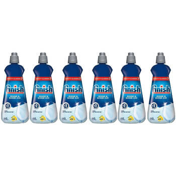 6PK Finish Rinse & Shine Aid Dishwasher Drying Aid 400ml - Lemon Sparkle