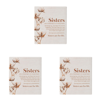 3PK Splosh Home Sweet Home Ceramic Sisters Verse Plaque 14cm