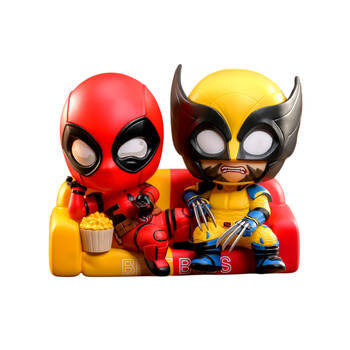 Deadpool & Wolverine Best Buds On Sofa Cosbaby Action Figure Toy 10cm